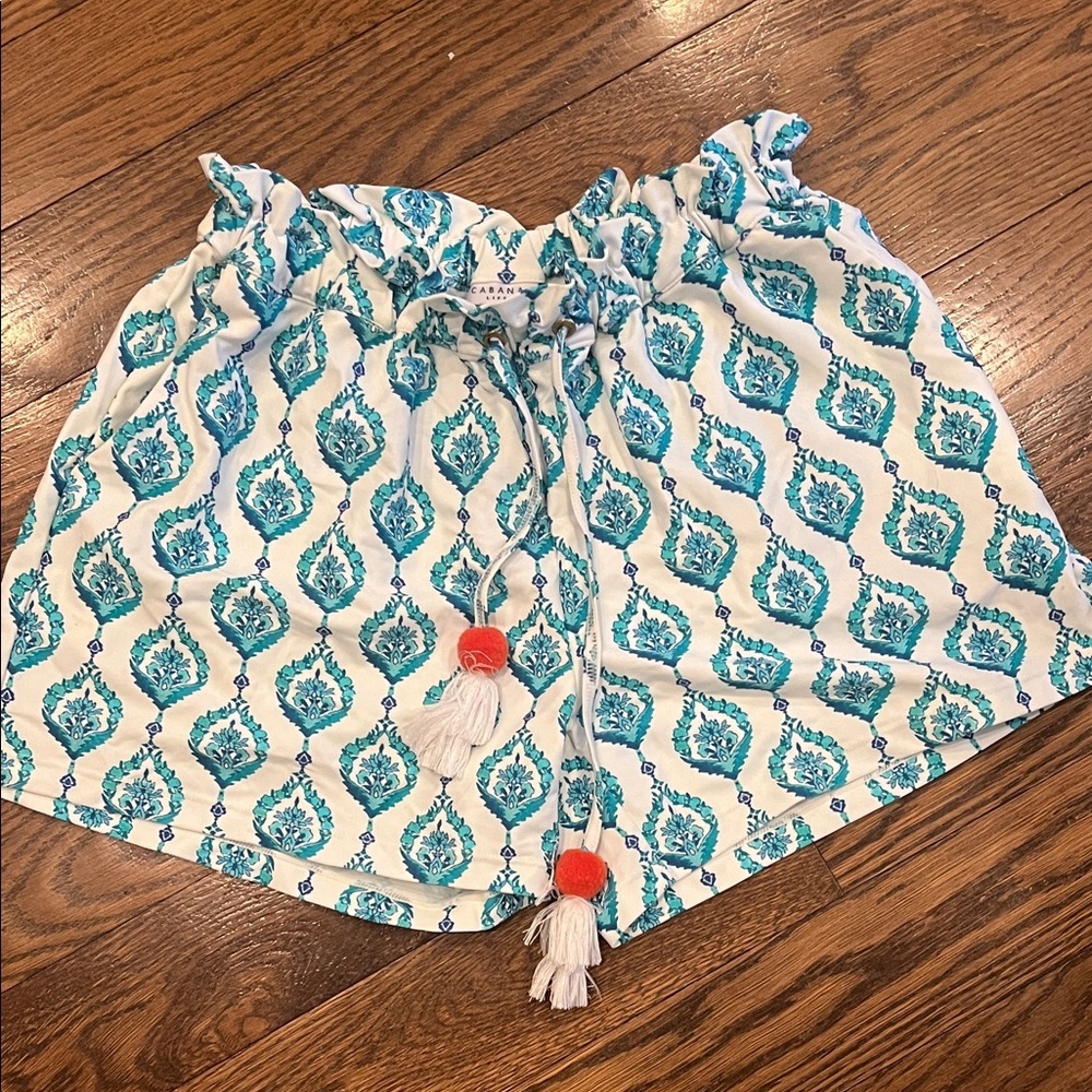 Cabana Life S Blue and White Patterned Shorts